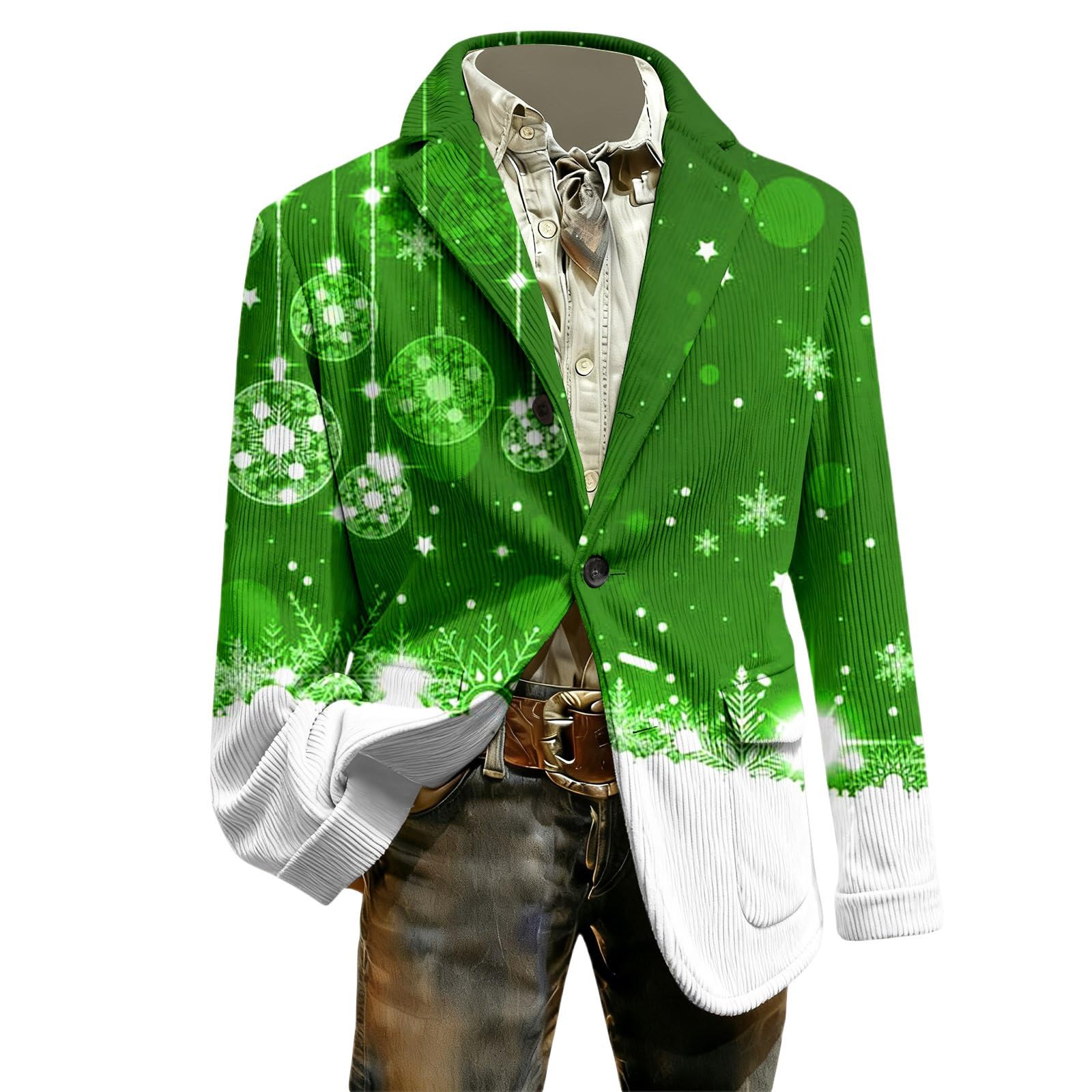 Elegante giacca a coste con stampa per occasioni festive, feste e feste di Natale. Blazer formale da uomo in morbido misto cotone, ideale da abbinare a jeans per un look elegante