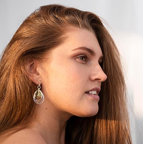 Miniatura 5 de Aretes colgantes de metal mixto de oro y plata para mujer, estilo vintage, dos tonos, bohemios, pequeños aretes colgantes