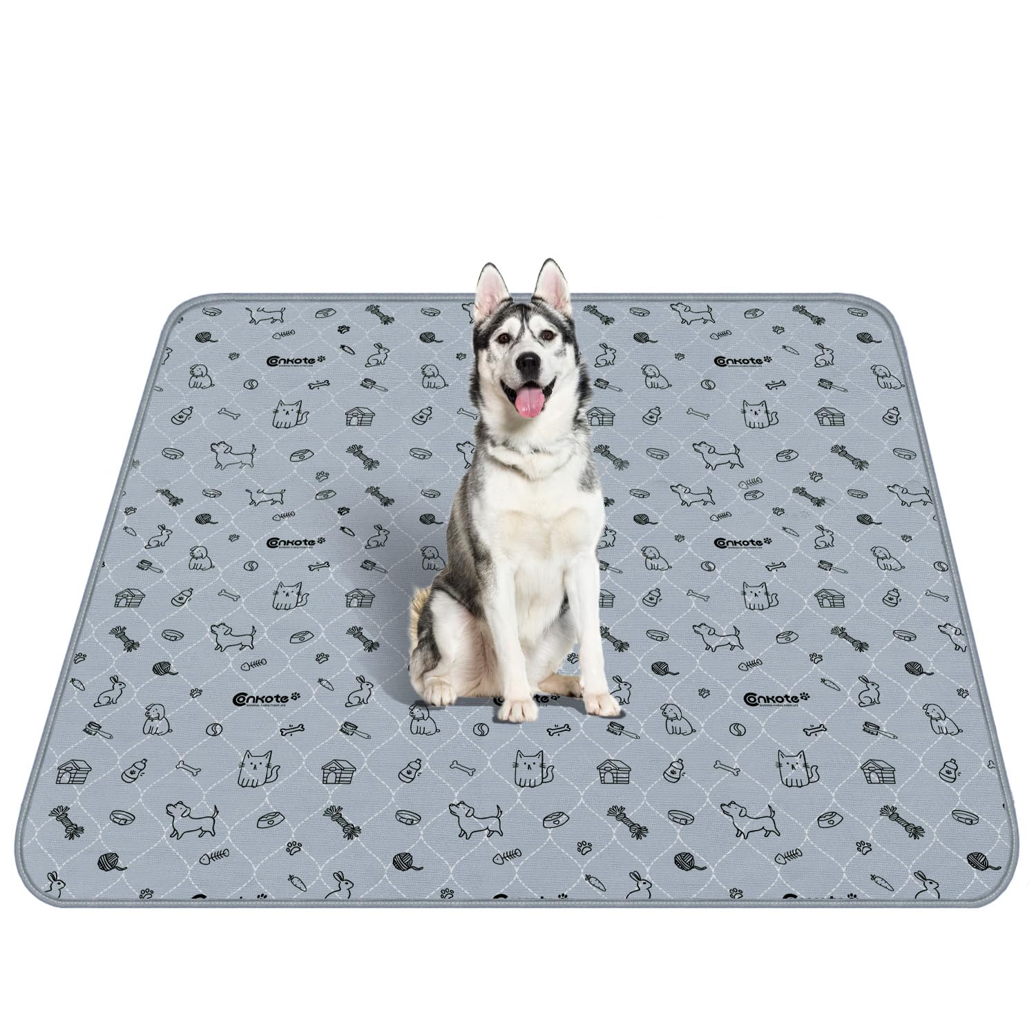 Conkote Washable Reusable Pee Pads for Dogs X-Large 72"x72", Waterproof Pet Whelping Pad Non-Slip Dog Playpen Mat with Fast Absorbent Pet Training Pad for Playpen, Crate, Floor, Bed, Sofa, 1 Pack