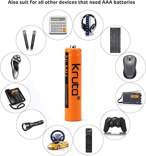Miniatura 4 de Kruta NI-MH - Batería recargable AAA de 1.2 V, 700 mAh, hhr-55aaabu, pilas AAA para teléfonos inalámbricos Panasonic, controles remotos,