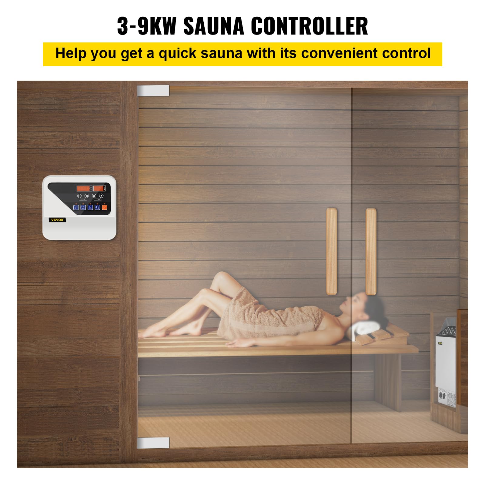 Digitaler Sauna-Steuerung für Saunaofen von 3 bis 9 kW Anzeige digitaler Controller externer Freizeitclub