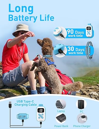 Miniatura 6 de Collar antiladridos y golpes 2 en 1 para perros, collar inteligente de entrenamiento para perros con 5 sensibilidades ajustables, collar automático