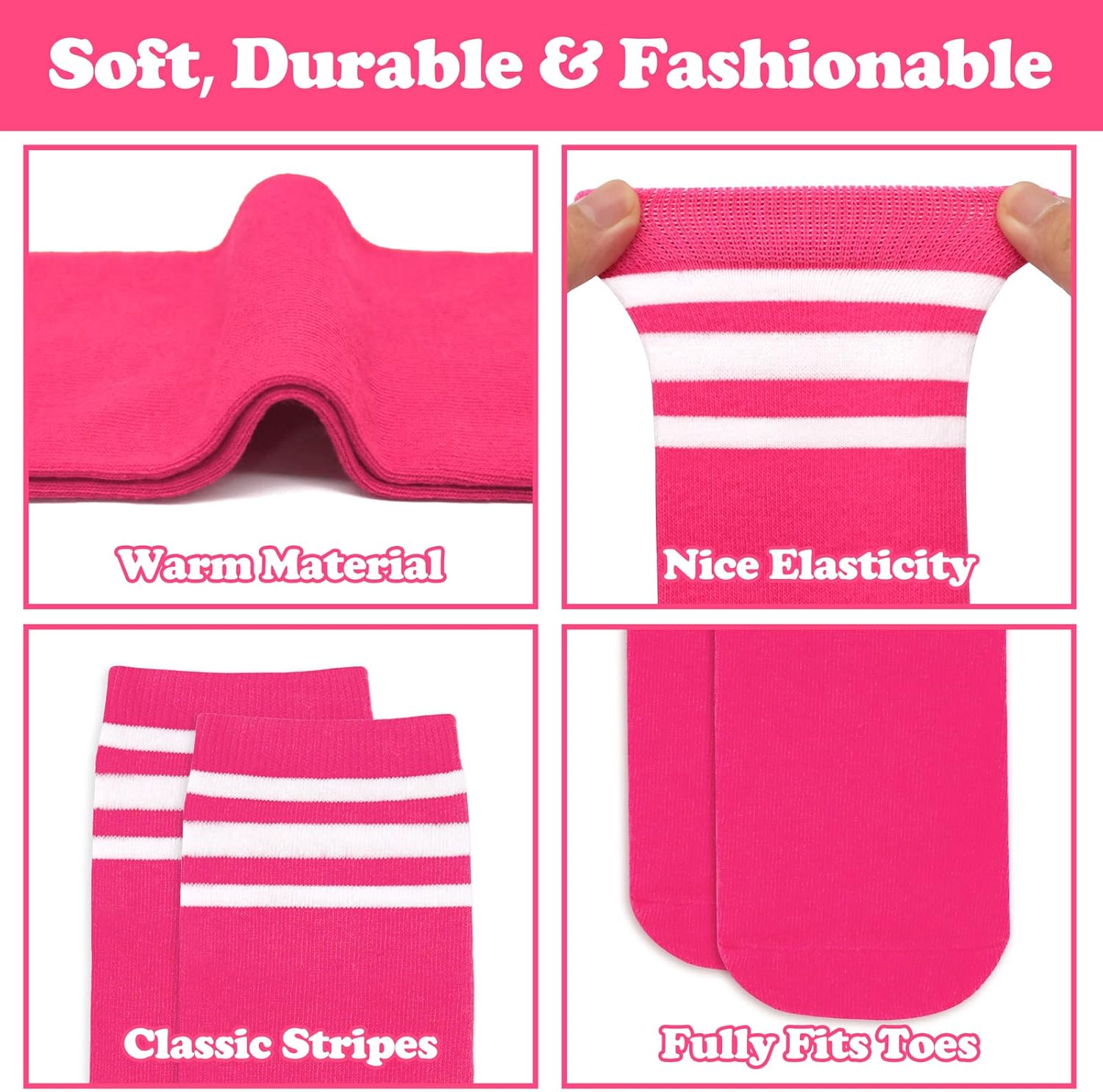 Sarfel 4 Pairs Youth Kids Toddler Soccer Socks Girls Boys Baseball Socks Kids Football Softball Accessories Team Sports - Image 4