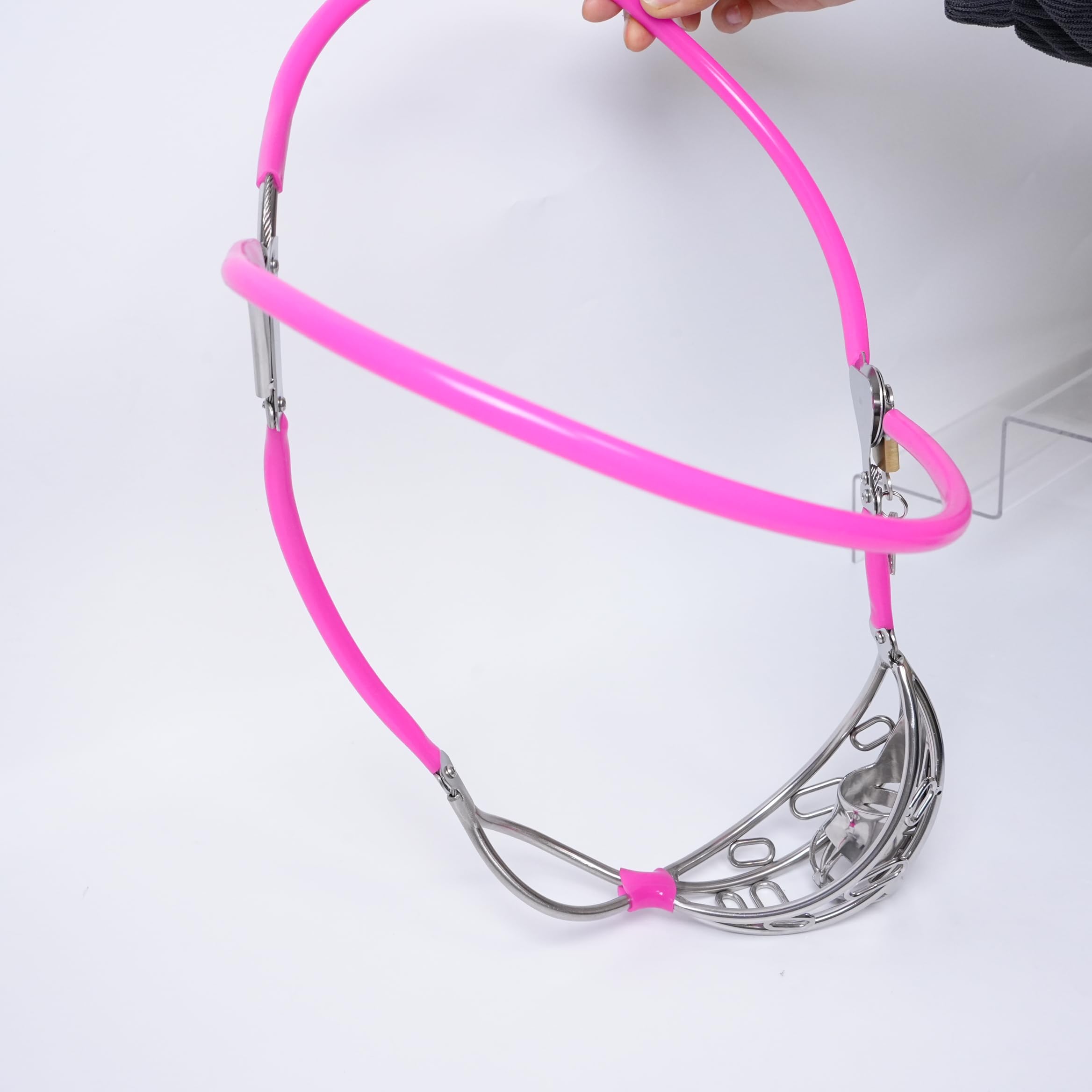 Ceinture de chasteté invisible en acier inoxydable pour hommes Rose 90-120cm
