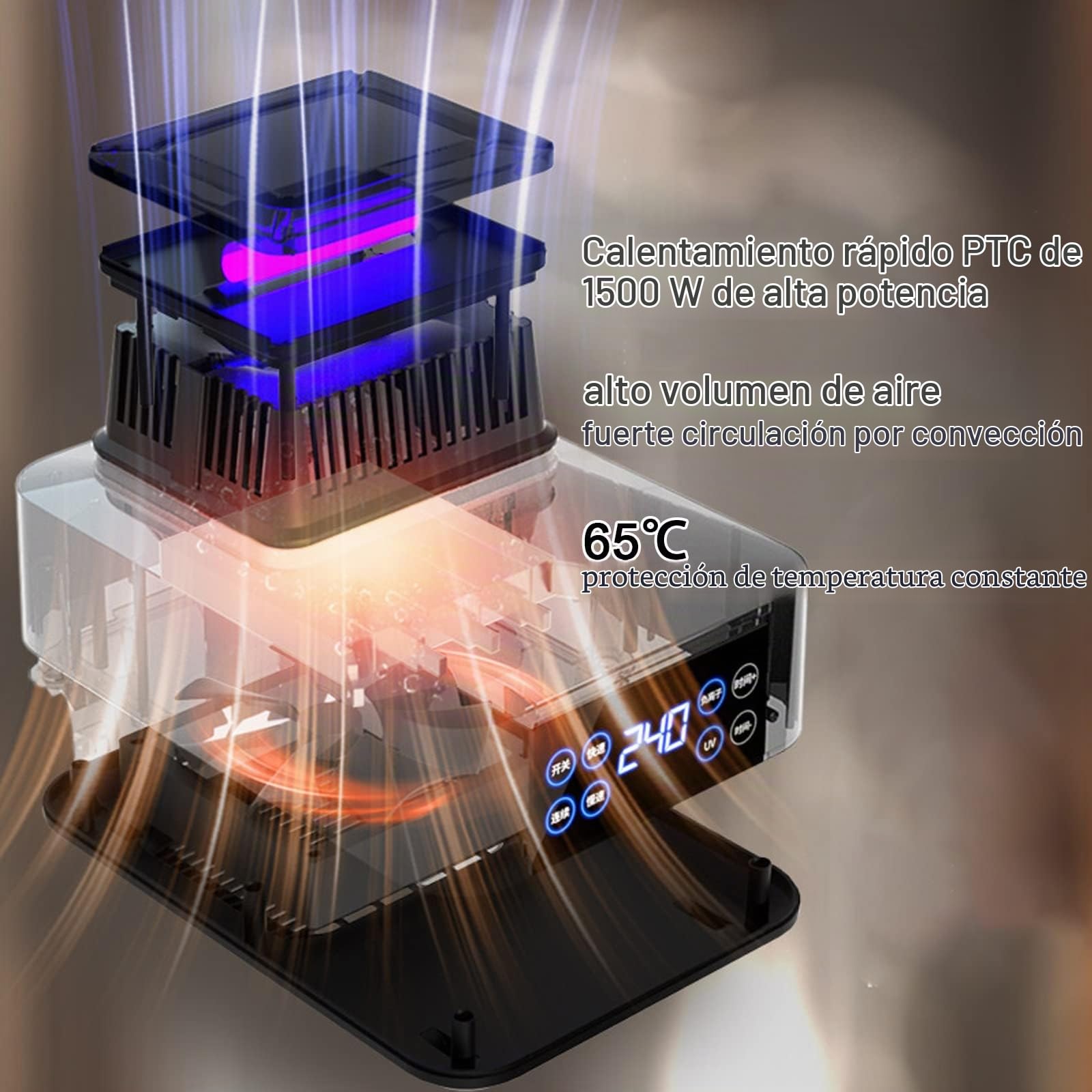 Secadora de Ropa Portatil con Temporizador y Control Remoto,1500W Silencioso Secadora de Ropa Pequeña, Calefactor Bajo Consumo con Sistema de Purificación de Iones Negativos (Size : B)