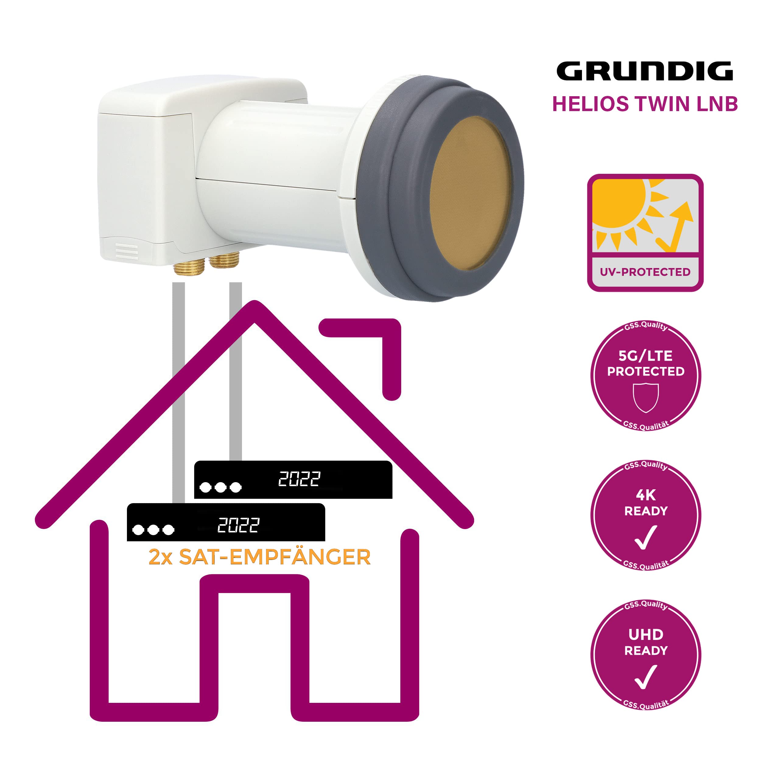 GSS Helios LNB (1 participant 1 voie) pour parabole satellite numérique - Protection UV contre