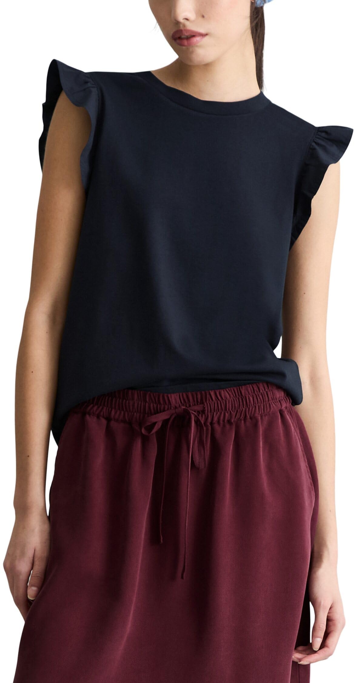 Marc OߴPolo Denim Damen Tanktop mit Volantärmeln Regular Fit