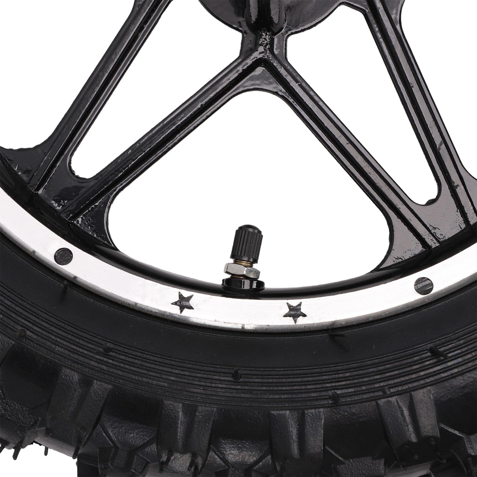 Ausla Jante de Roue de 10 Pouces Assemblage de Pneu, Pneu de Remplacement 2.50 10 Technologie Anti-éclatement pour Mini Pocket Bike Vélo Électrique 49 50ml Dirt *(Traduction D (Devant)