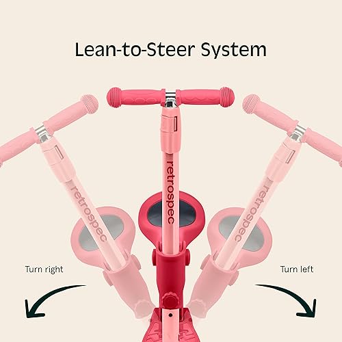 Vista 16 de Retrospec Chipmunk Plus - Patinete de 3 ruedas para niños de más de 3 años, altura ajustable, aprende a conducir, asiento plegable, luces LED