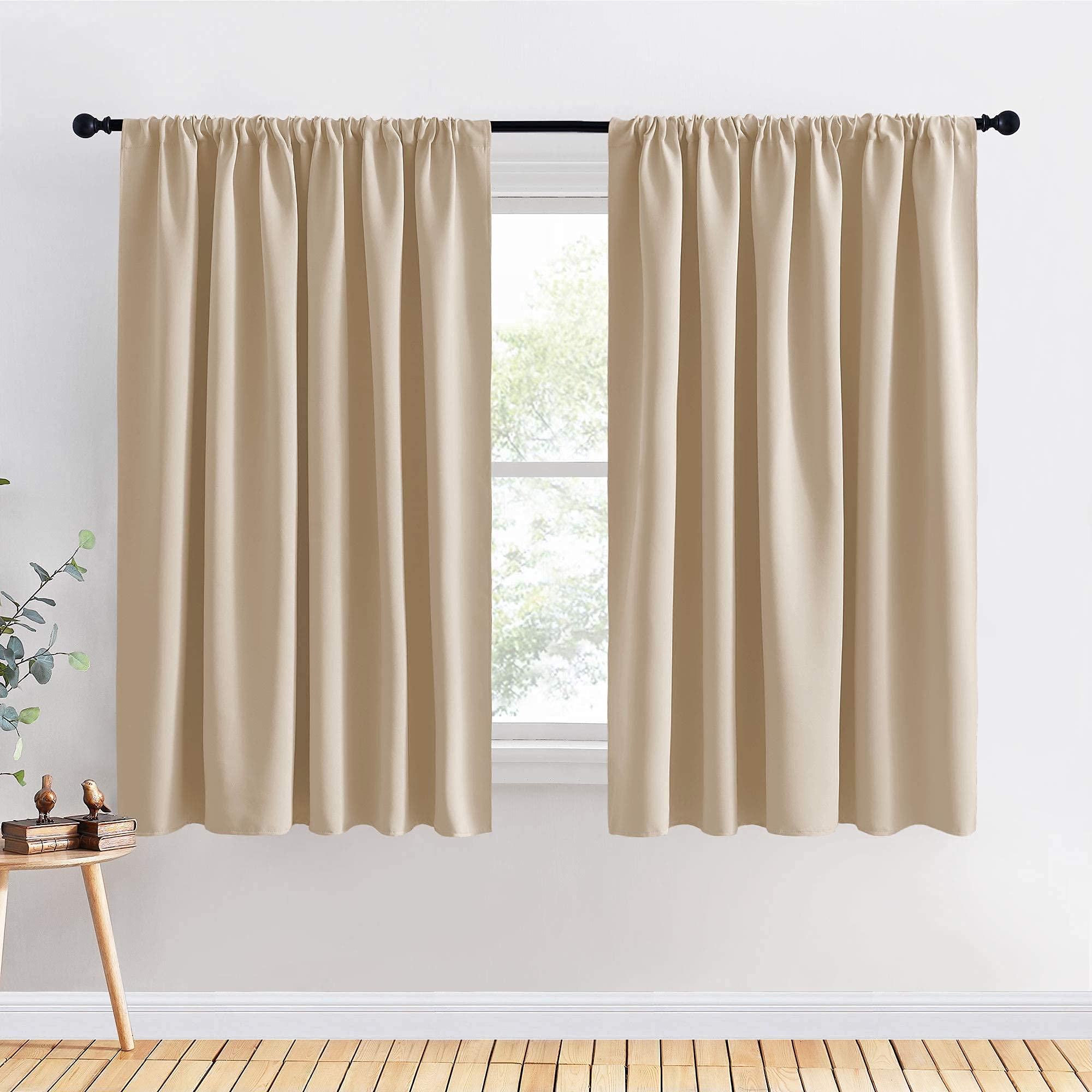 PONY DANCE Bedroom Window Curtains - Room Darkening Thermal Insulated Panels Shades/Draperies Block Light Protect Privacy, 70 x 63 inches, Biscotti