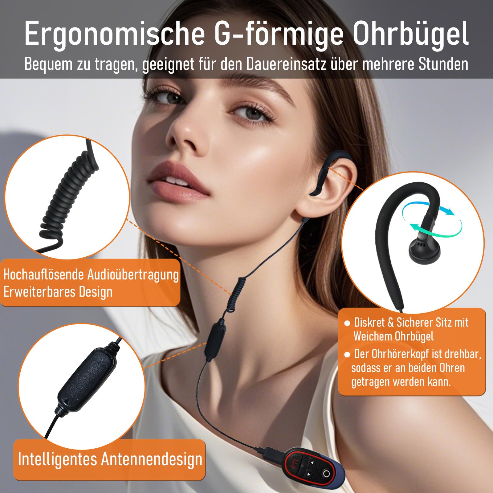 T-M10P 2er Set Super Mini Funkgerät mit Headset KI-Sprachsteuerung | Hände frei, Aufladbar, 16 Kanäle, 48h Betrieb, 3 Kilometer Walkie Talkie Set – Ideal für Restaurant, Hotel, Reisen, Outdoor