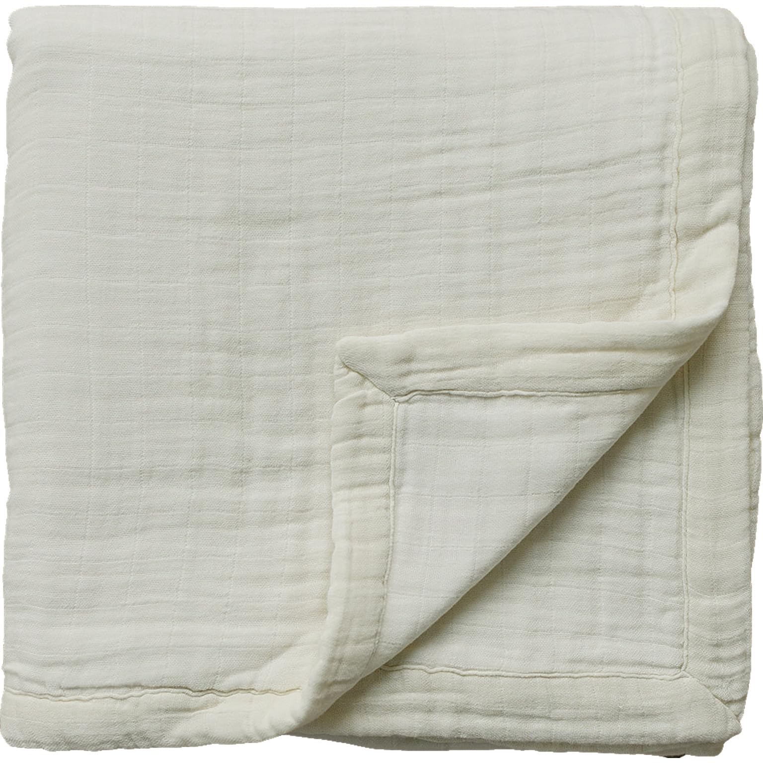 Mebie Baby Muslin Quilt, Cream, 100% Cotton Blanket for Girls and Boys, Newborns, Babies, Toddlers, Soft Swaddle, 47"x47"