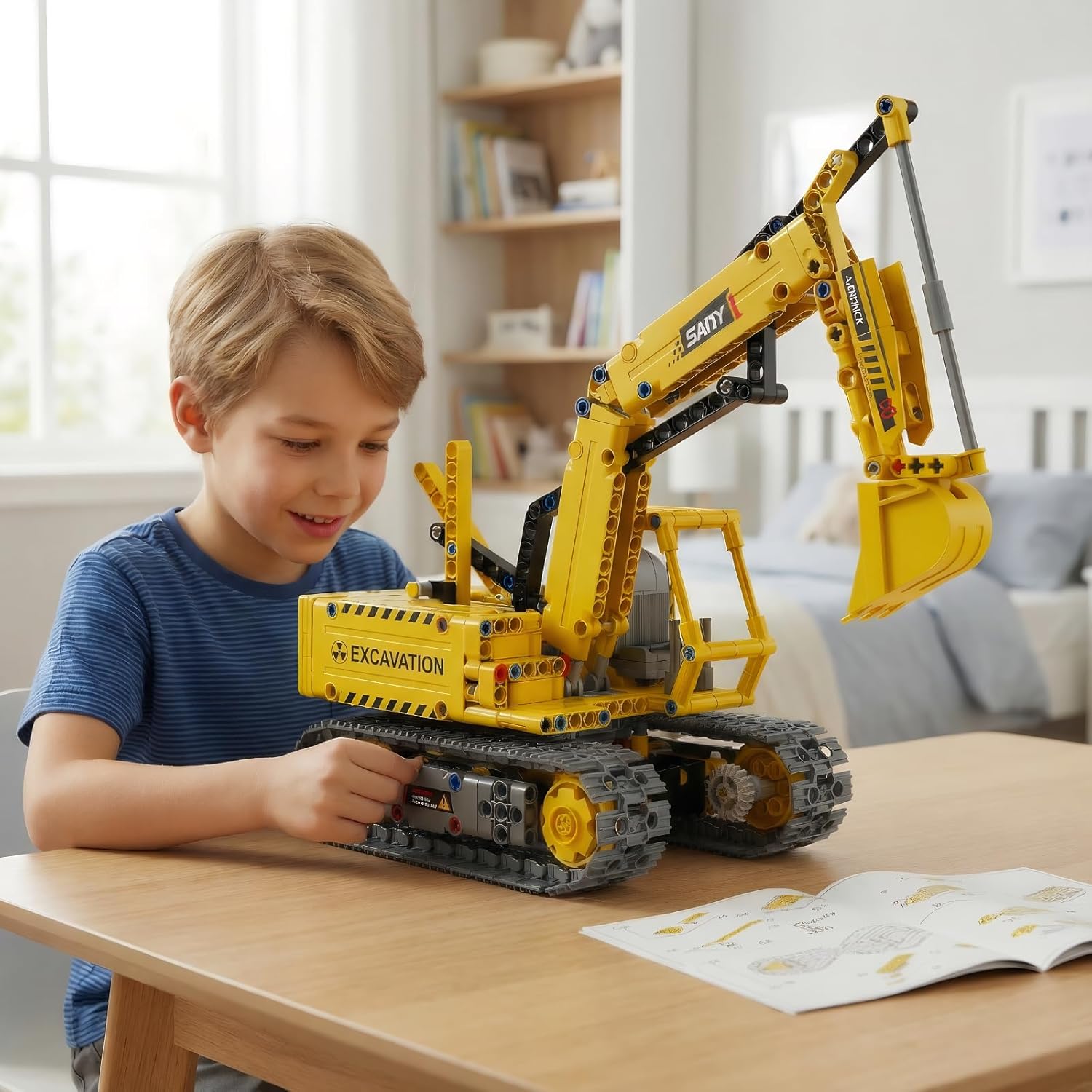 STEM Toys, App and Remote Control Excavator for Boys, Science Kit Robotics for Kids Ages 12-16, Educational RC Bulldozer Toy, STEM Kits for Kids Age 12-14, Construction Gift