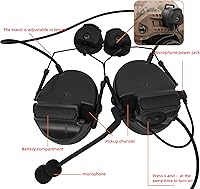 Vista 3 de HEARFALCOM Comta III Auriculares Tácticos para Casco Adaptador de Riel ARC Soporte de Disparo con Cancelación de Ruido