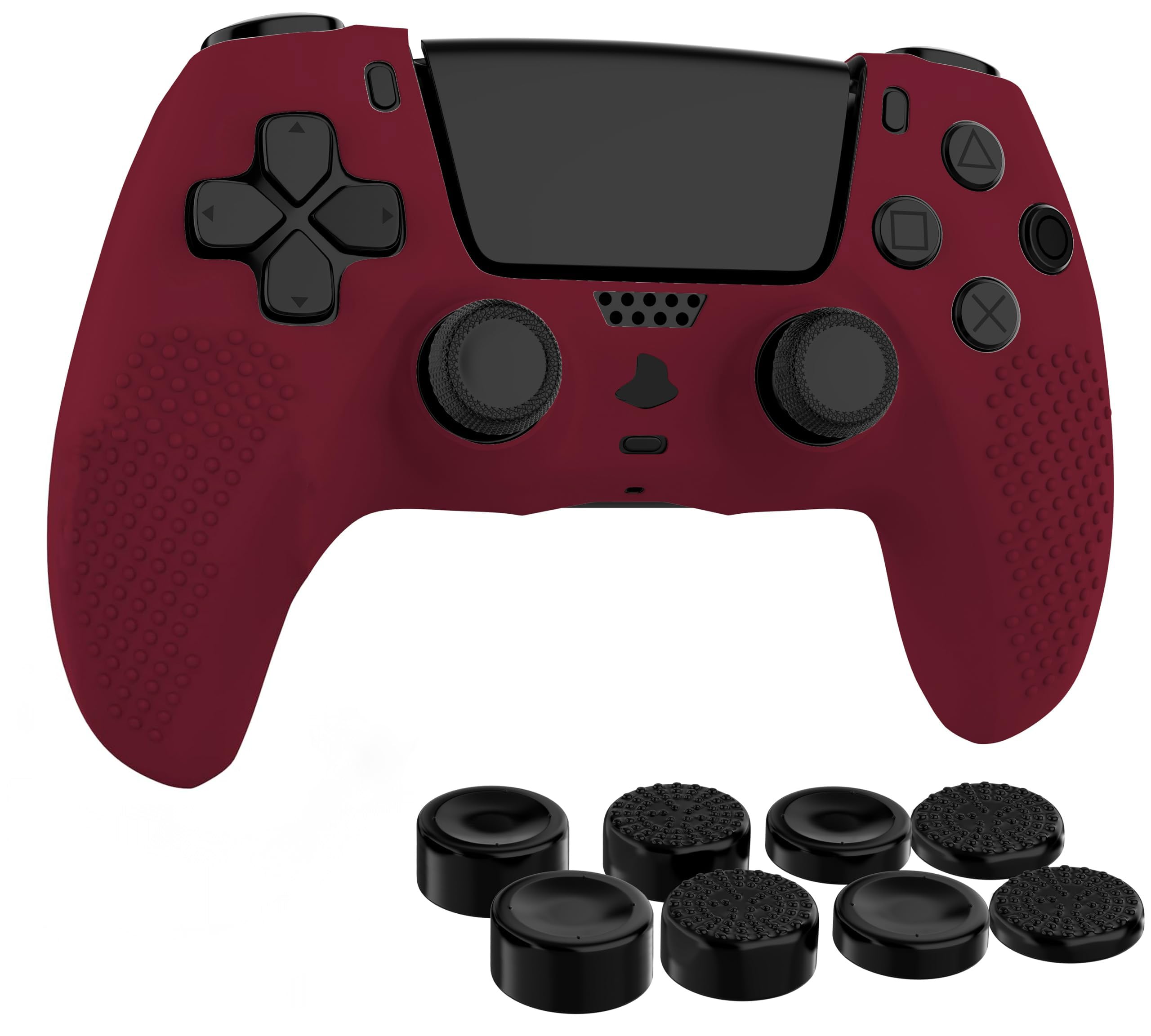 MyGadget Silikonowe etui kompatybilne z kontrolerem PS5 - z 8 naklejkami (2 x wysoka para / 2 x niska para) - bezprzewodowe etui na Playstation Dualsense żółte
