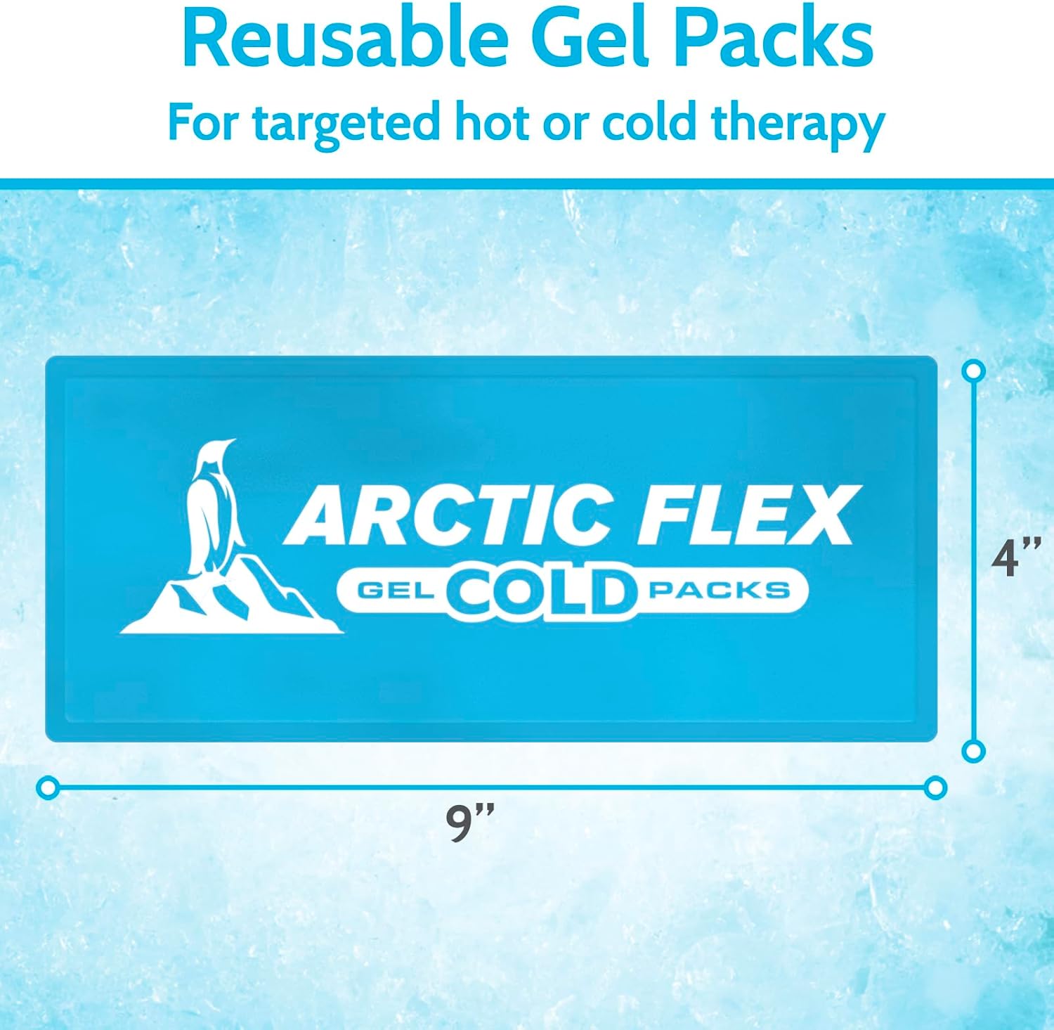 Arctic Flex Gel Replacement Packs - Ice Packs Reusable for Knee Ice Brace - Hot and Cold Gel Pack for Injuries, Pain Relief, Swelling - Flexible Therapy Compression Wrap - Athletic, Women, Men