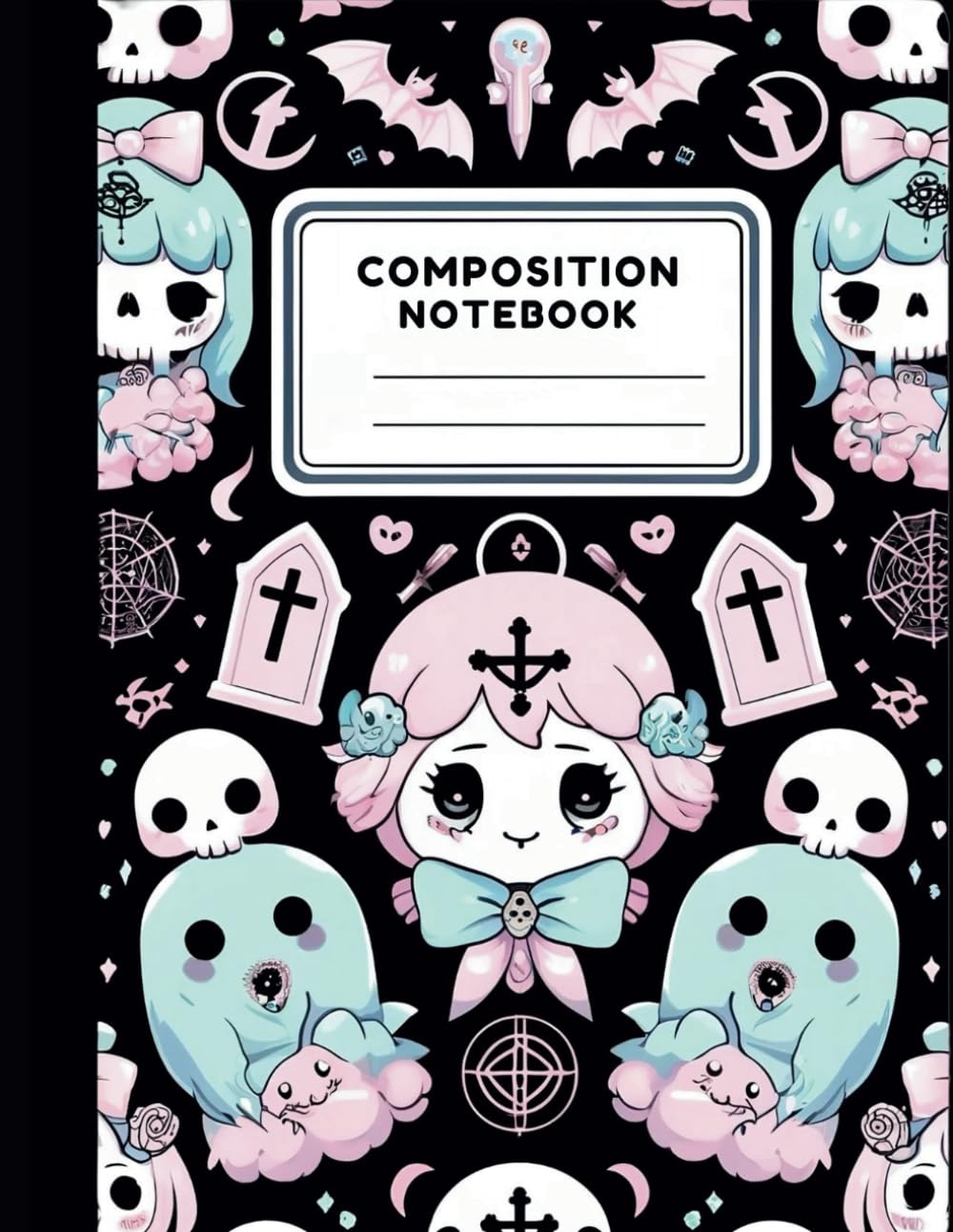 Creepy Kawaii Pastel Goth Composition Notebook: Cute Horror Spooky Gothic with Japanese Harajuku Aesthetics | Lined Pages - 8.5x11 120 Pages