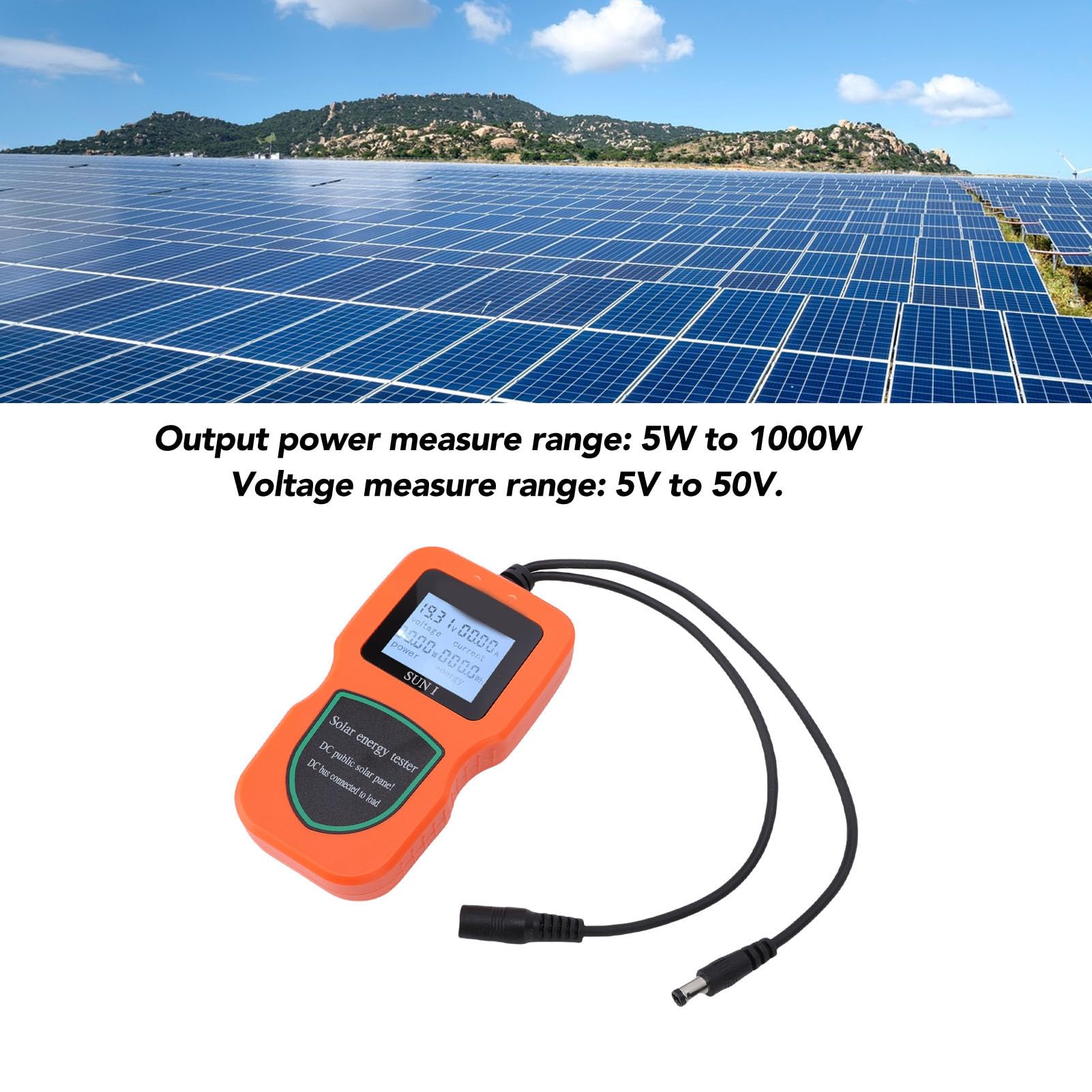 Multimetro Fotovoltaico MPPT Tester Accurato per Pannelli Solari per Uso Residenziale e Commerciale ABS Leggero 1 unità (ORANGE)
