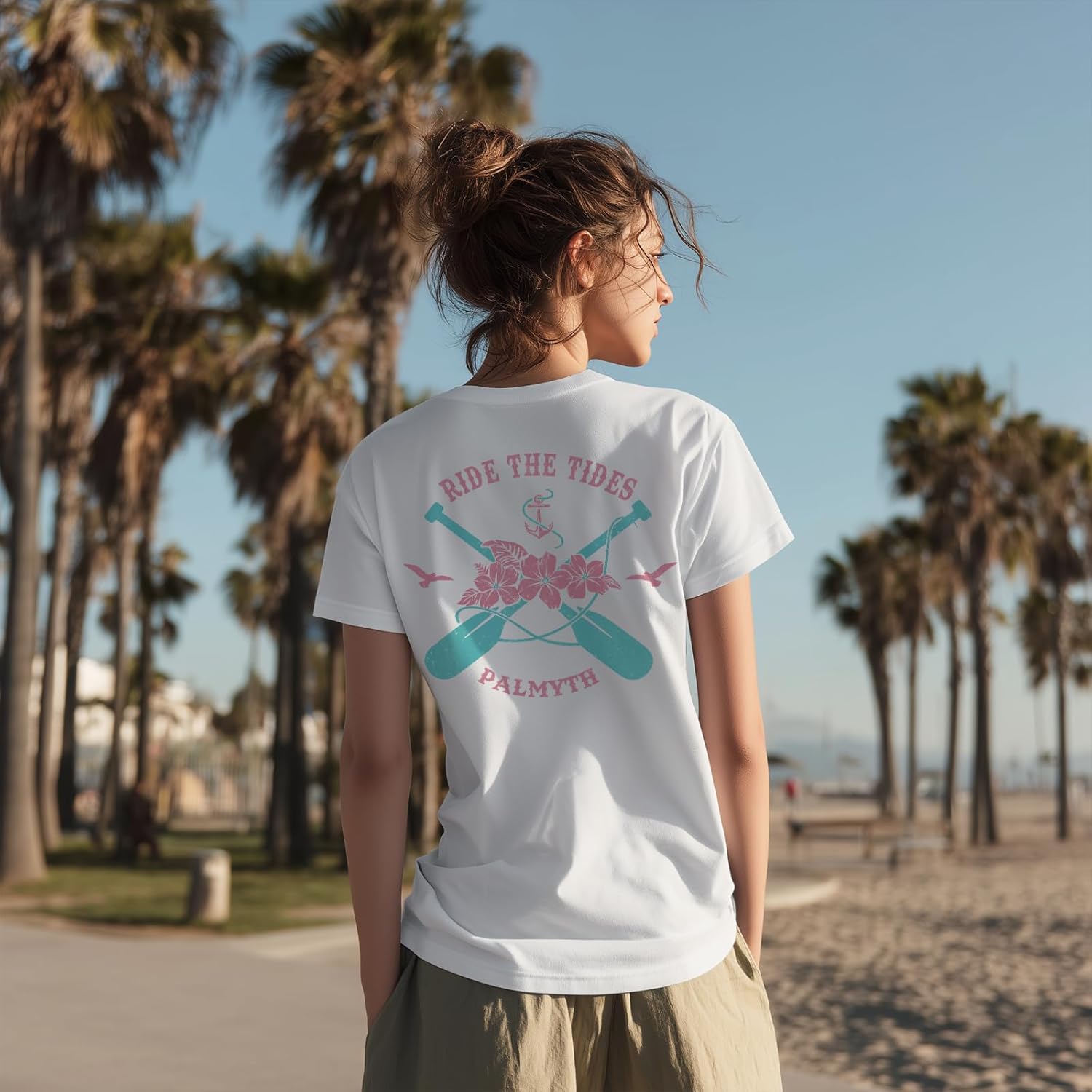 Palmyth Fishing Shirts for Women UPF 50+ Sun Protection Short Sleeve Lightweight Quick-Dry T-Shirt - Image 3