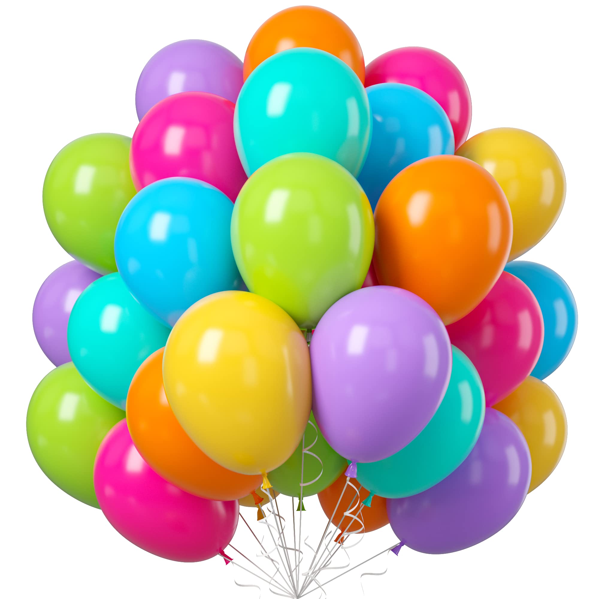 Rainbow Balloons, 50PCS Multicolor Rainbow Balloons Arch in Blue Green Purple Yellow Orange Hot Pink Latex Balloons For Birthday Wedding Baby Shower Engagement DIY Balloons Decoration Party SuppliesClimeCo Certified