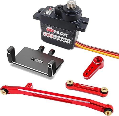 Miniatura 8 de GOTECK - Kit de servo soportes para servo a control remoto  Servo digital de engranaje de metal de 4.9 lbs con soporte servo, bocina servo y