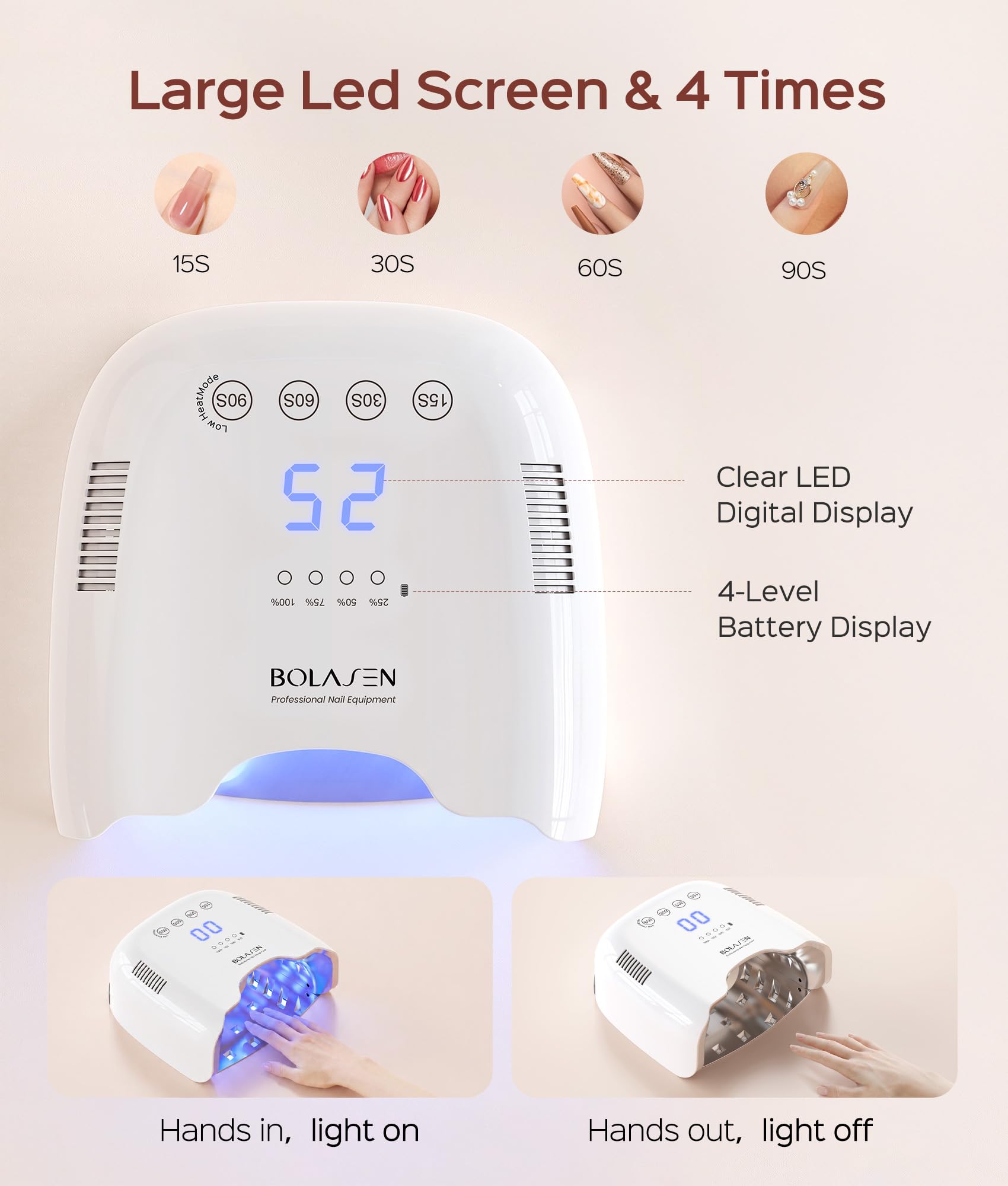 Amazon | BOLASEN P30 Pro コードレス 充電式 UV LED ネイルランプ