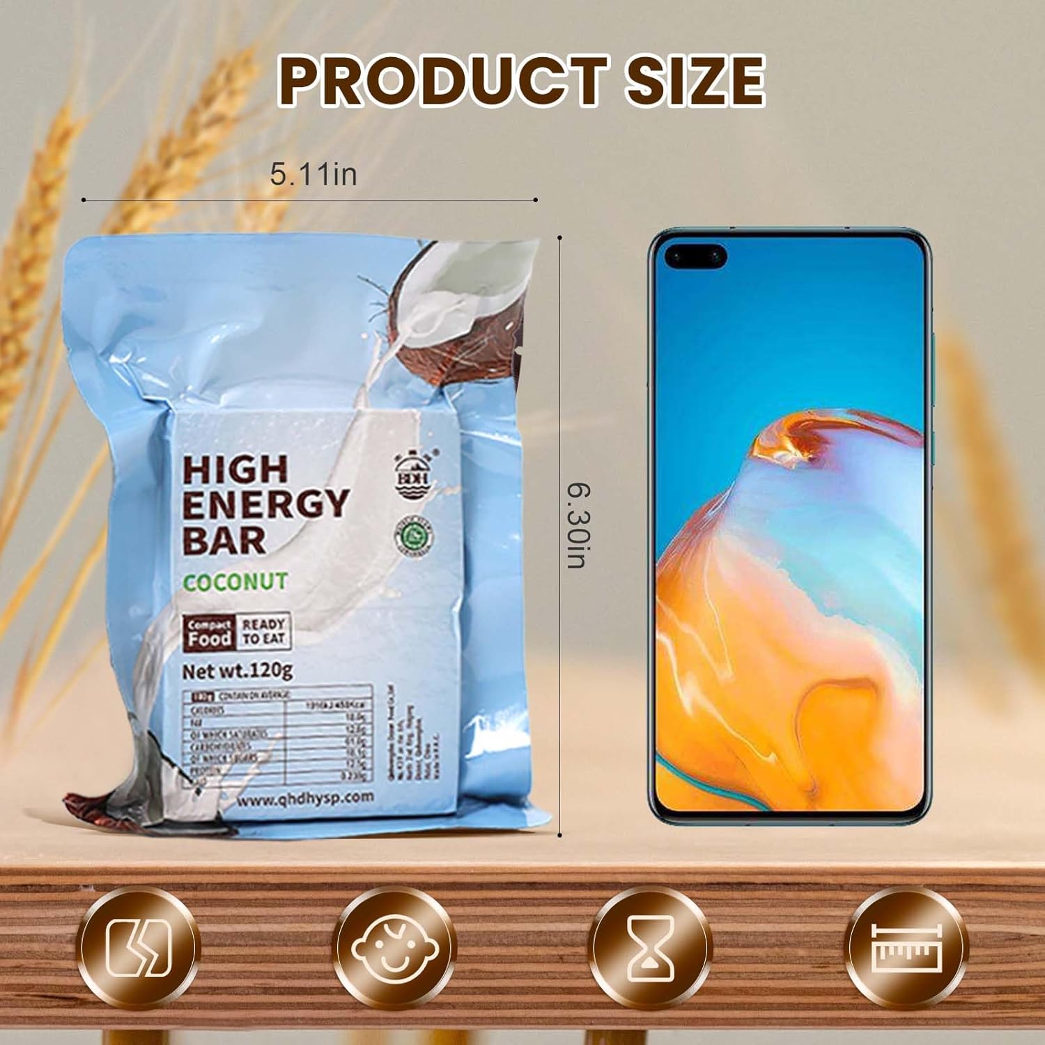 1 Box Peanunt Flavor + 1 Coconut Flavor Emergency Food Rations Bars,Last 10 Days Survival Food