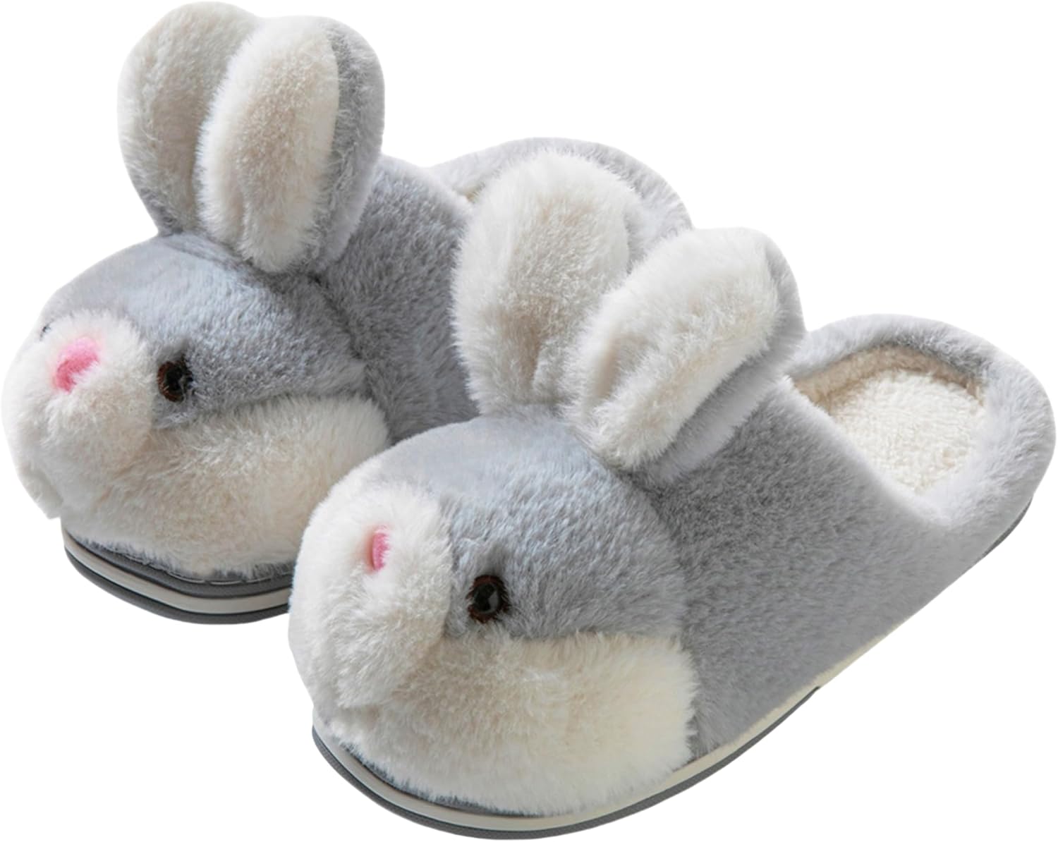 YILANLAN Women’s Cute Bunny Animals Slippers Interesting Comfortable Furry Slippers Soft Plush Winter season Keep warm Home Slippers