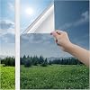 Haton Heat Reflective Window Film Privacy for Glass Windows Silver 90x200cm, One Way Clear Mirror Tint Film Anti Glare and UV, Static Cling Sticker See Out Not In for Home Office
