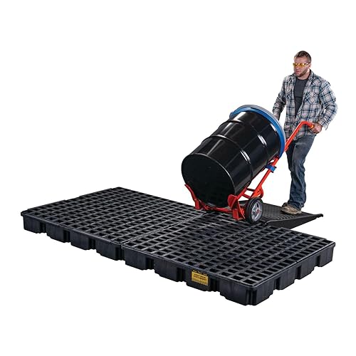 Miniatura 110 de Eagle Plataforma modular para derrames de un tambor, 26.25"x26"x6.5", sumidero de 15 galones, bandeja de contención de capacidad de carga de 2,000