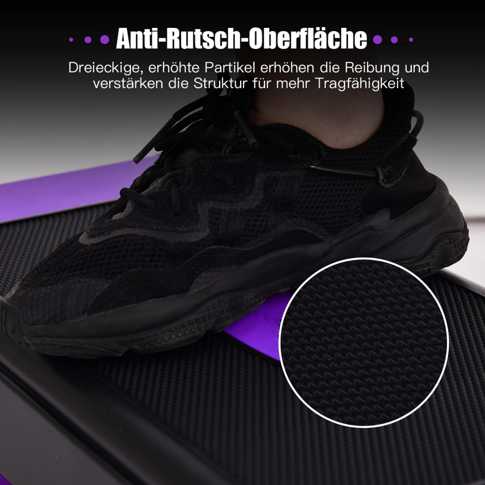 GYMAX Aerobic Stepper höhenverstellbar, Steppbrett mit 3 Stufen 12/17/22cm, Step Bench mit rutschfesten Pads, Trainingsbrett für Zuhause, Büro & Fitnessstudio