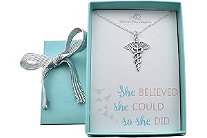 Caduceus Charm Necklace Pendant: A Sterling Silver Symbol of Medical Excellence