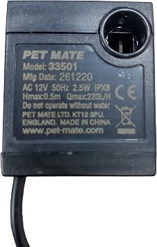 Cat Mate Replacement Pump for and Dog Mate Pet Fountains