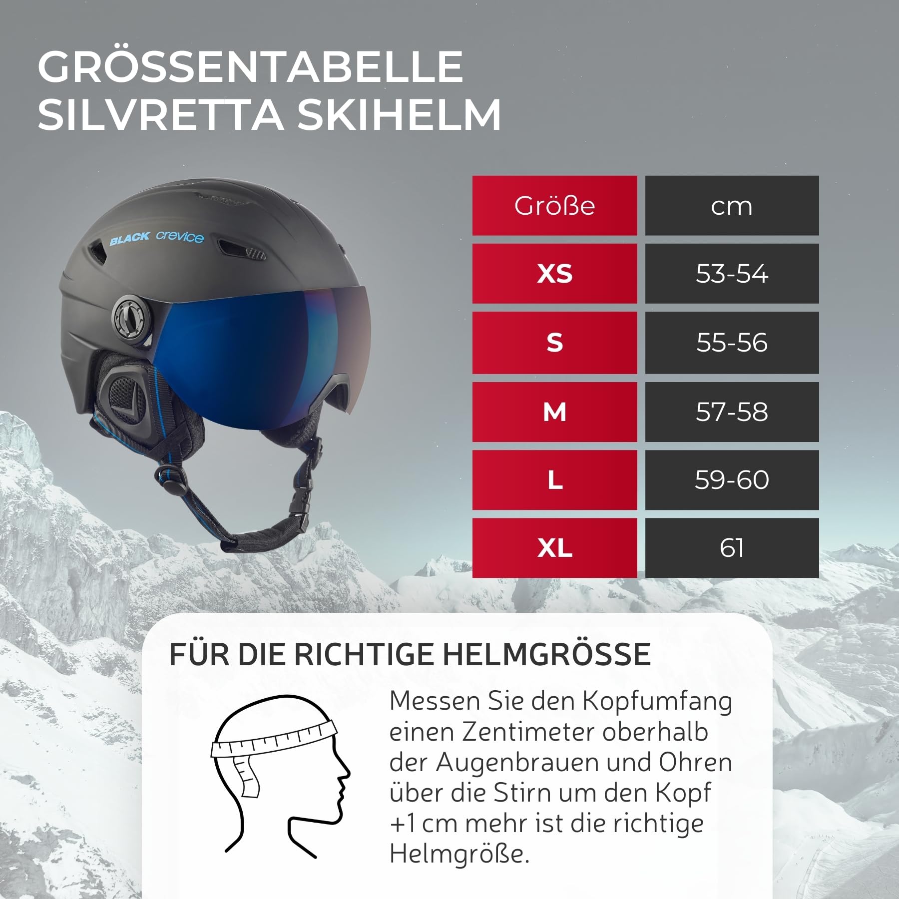 Black Crevice Erwachsene Skihelm Silvretta, mit Visier