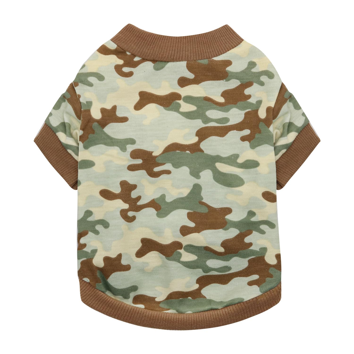 DOTEYAYP Small Dog Camo Shirt Pet T Shirt for Boys Girls Puppy Cats (Medium, Brown)