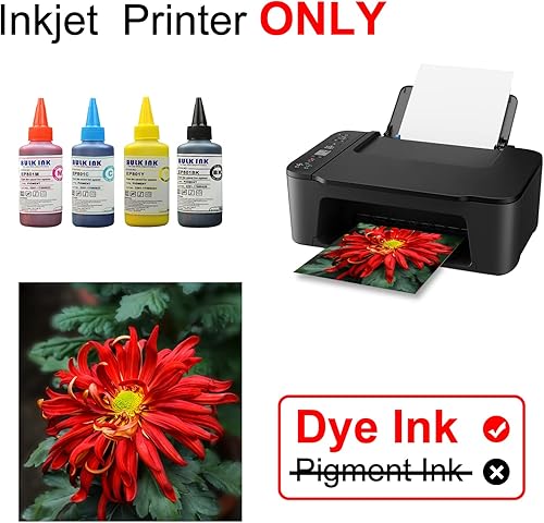 Miniatura 5 de Papel de impresora de inyección de tinta fino, 100 hojas para bolsa de chips de bricolaje y folleto de impresión de 8.5 x 11 pulgadas, brillante, 36