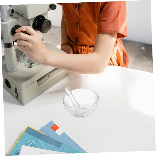 Mortero y mano de vidrio resistente para laboratorio y cocina miniatura 4