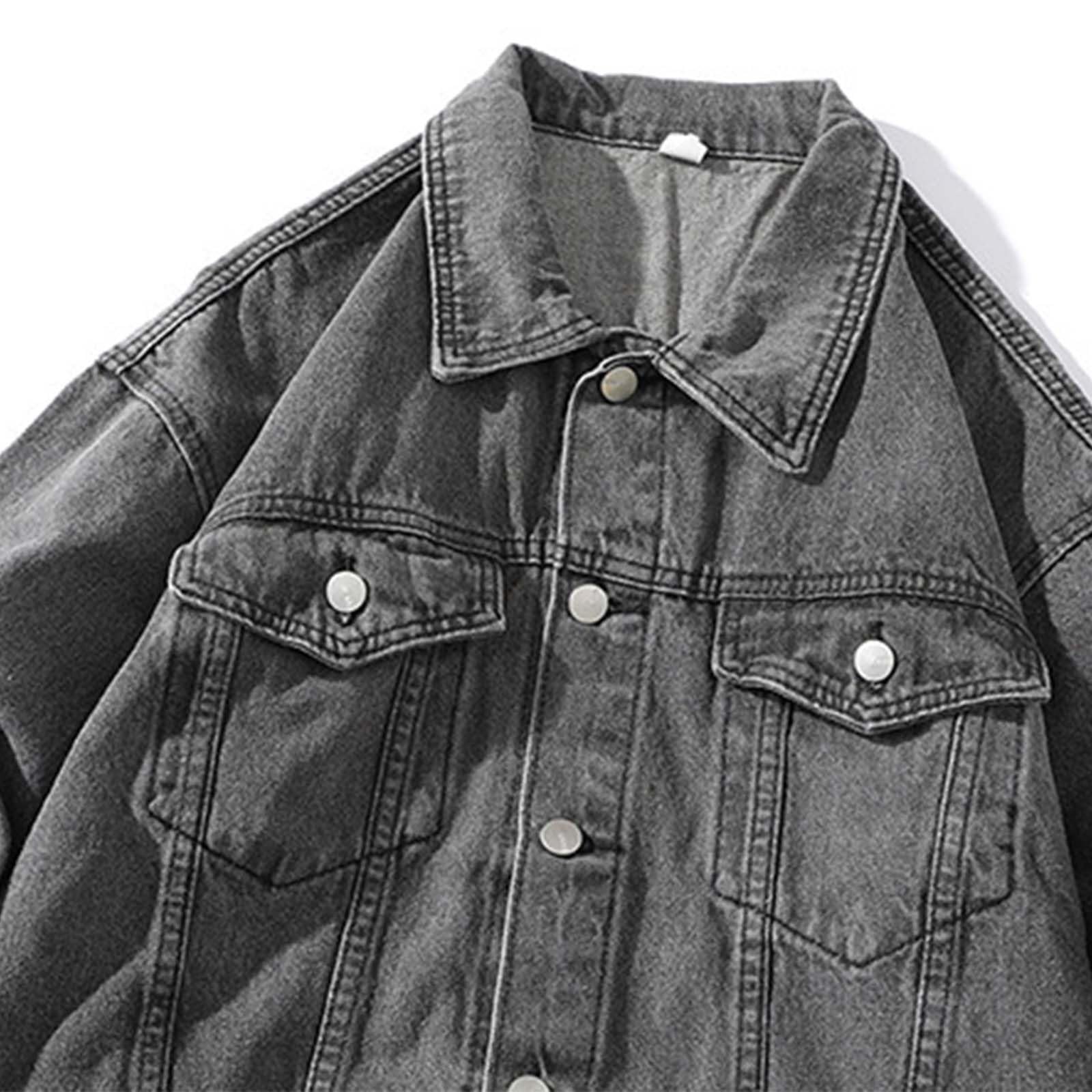 Giacca di Jeans Uomo Giubbino Giubbotto Primaverile Denim Oversize Casual Giacchetto Cowboy Abbigliamento Mezza Stagione Autunnali