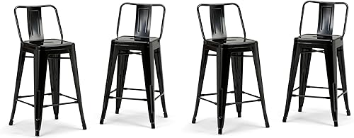 Miniatura 21 de SIMPLIHOME Rayne - Taburetes de encimera (juego de 2) – asientos de cocina de metal de 24 pulgadas de altura de asiento en blanco, asientos