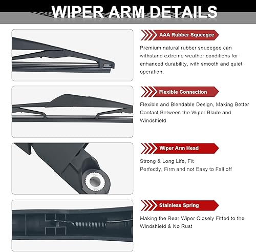 Miniatura 2 de Limpiaparabrisas trasero para Mini Cooper S R50 R53 2001-2004# 61627079943, Juego de limpiaparabrisas trasero