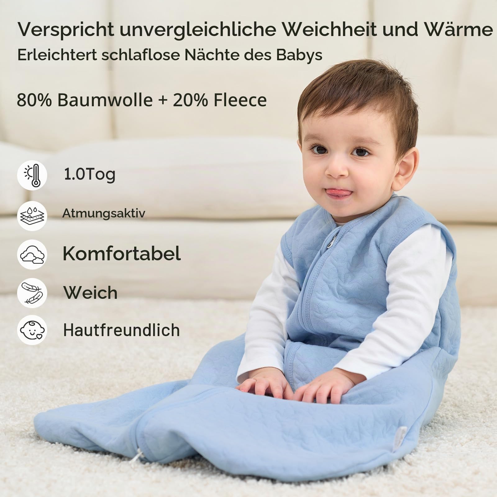 schlafsack h&m tog Unnivoll Baby Sommer 1.0 Babyschlafsack 6-12 monate Sommerschlafsack 78 cm für Jungen Mädchen Neugeborene Blau Baby Roland DP-10 Damper Pedal gepaecktraeger color:Navy