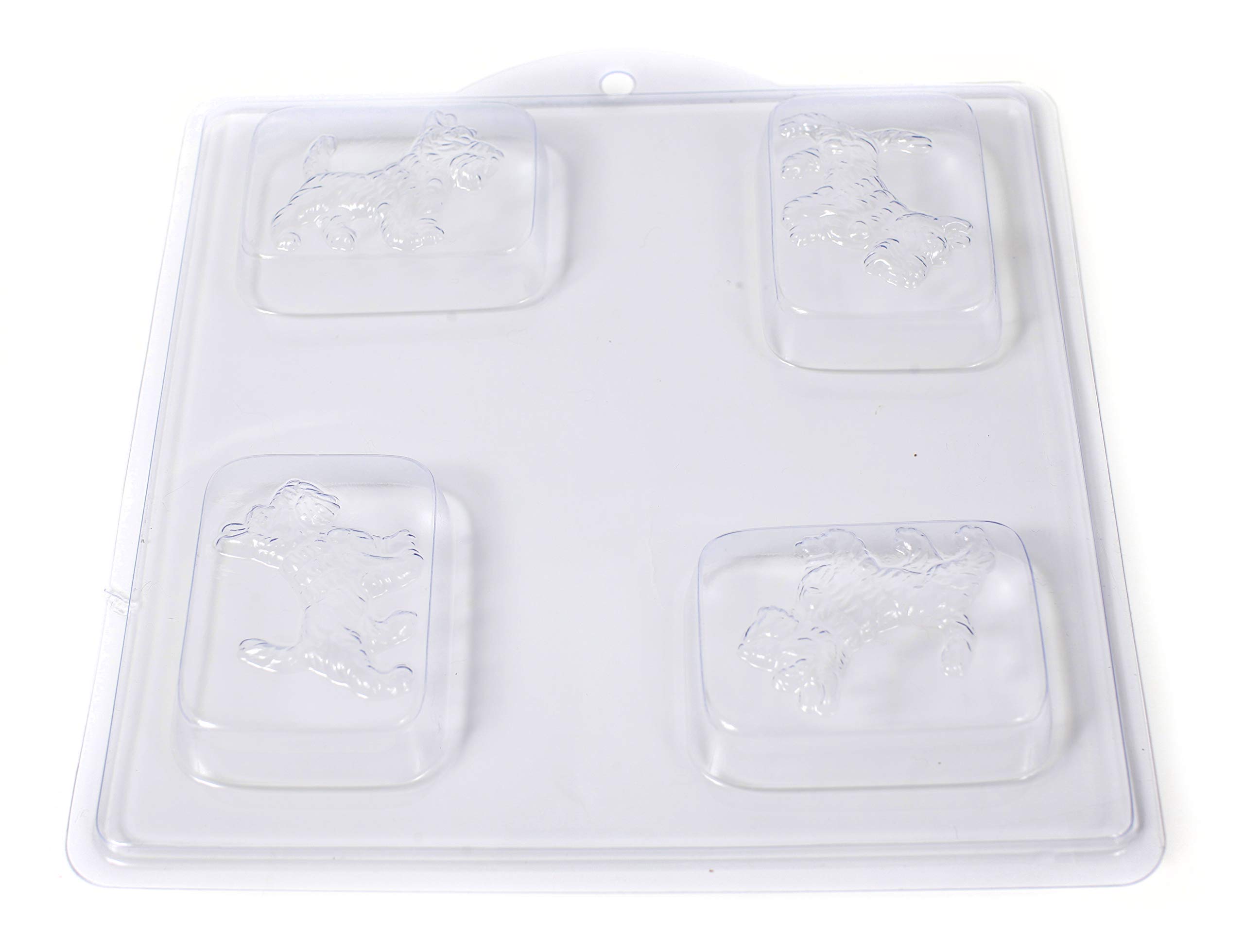 World Of Moulds 4 Cavity Scottie Dog Soap/Bath Bomb Mould Mold M149 x 5