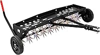 Suchtale 40-Inch Tow-Behind Spike Aerator - Galvanized Steel Tines, Durable Lawn Tractor Aerator for Deep Soil Penetration