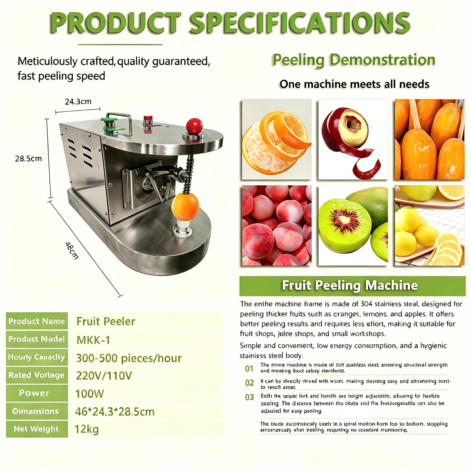 Pelador Automático De Frutas Y Verduras