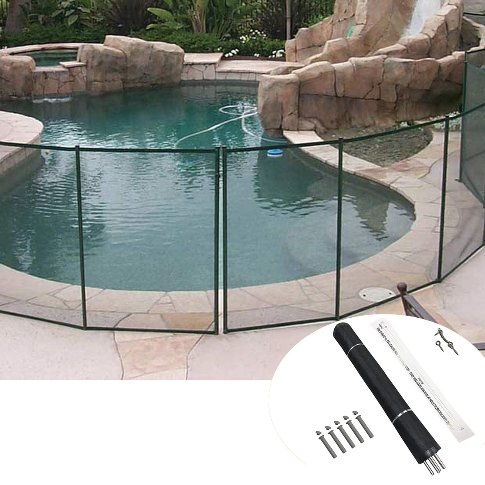 Buy Wadoy Pool Fence for Inground Pools,Temporary Fence Outdoor Safe ...