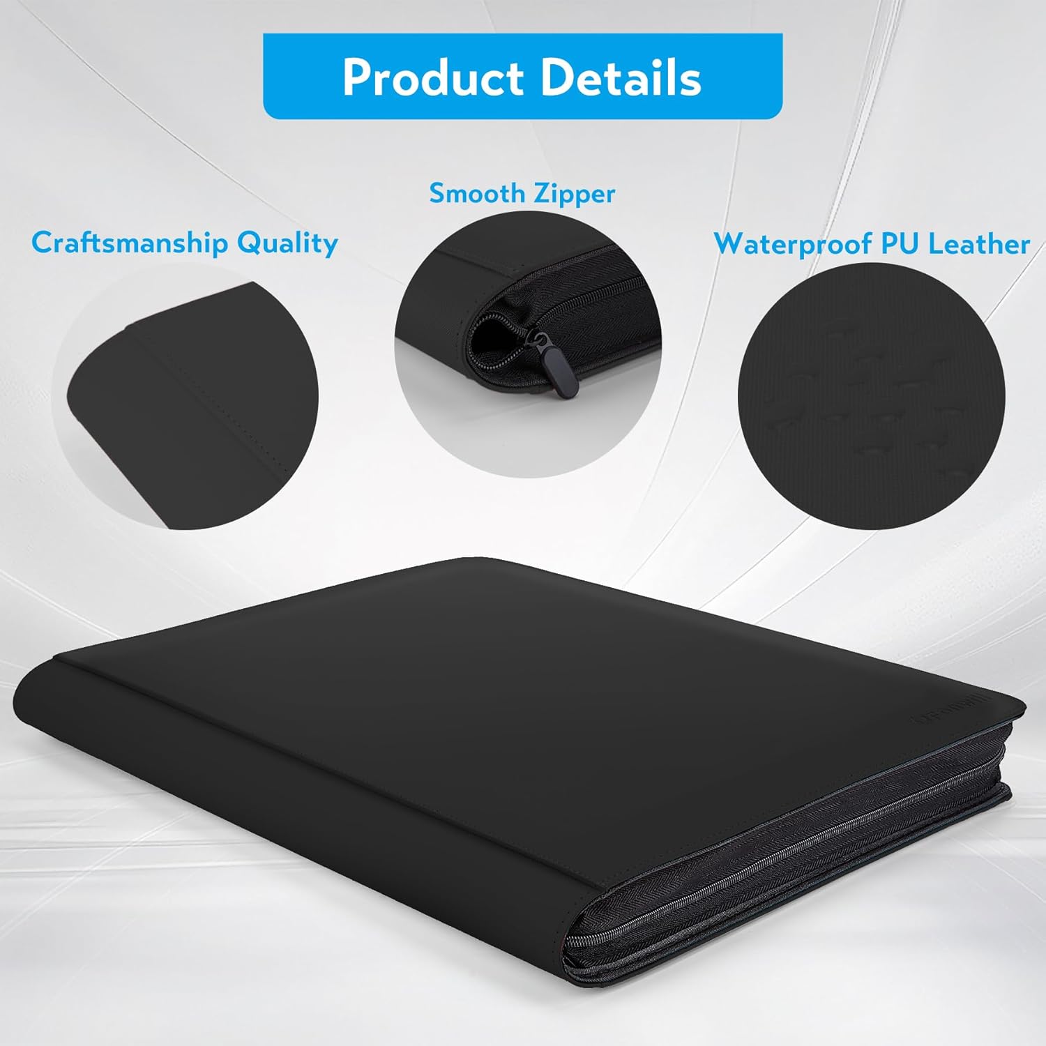 Toploader Binder,16 Pocket Top Loader Binders for 3" x 4" Rigid Cards,Toploader Card Binder for Hard Plastic,Holds 640 Top Loaders(Black)