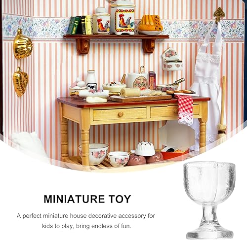 Miniatura 5 de LOGOFUN Copas de vino en miniatura para casa de muñecas, vasos de bebida a escala 1:12, copas de fondo redondo, accesorios de cocina, decoraciones