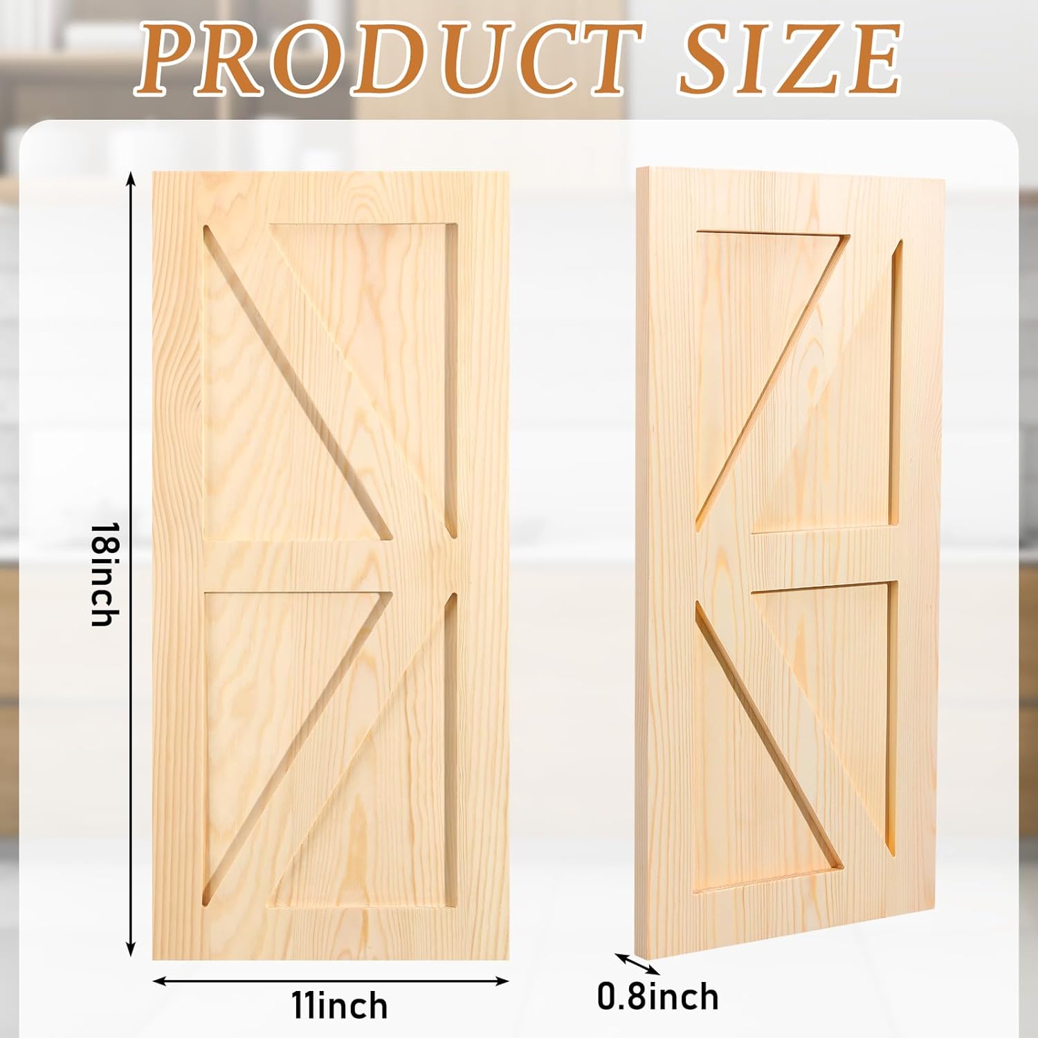 Sintuff 2 Sets 13.25'' W X 29'' H Unfinished Kitchen Cabinet Door Replacement with Hinges and Handles, Shaker Cabinet Doors Front Replacement for Kitchen Bathroom Vanity Closet