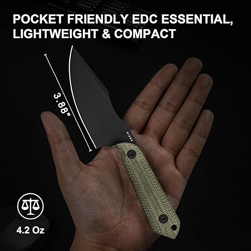 Miniatura 59 de Kizer Mini Harpoon Cuchillo de hoja fija con funda, cuchillo de caza de hoja de 3 V con mango G10, cuchillos pequeños EDC de hoja fija para camping