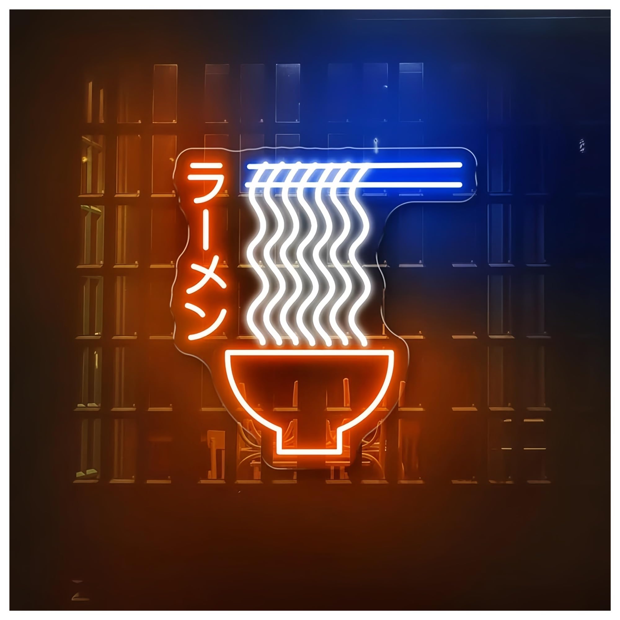 Hängende Kunst-Leuchtreklamen Japanische Ramen-Nudeln Neon Zeichen Ramen Schüssel Zeichen Restaurant Wand Dekor Willkommen Neon Licht(C,90X93CM)